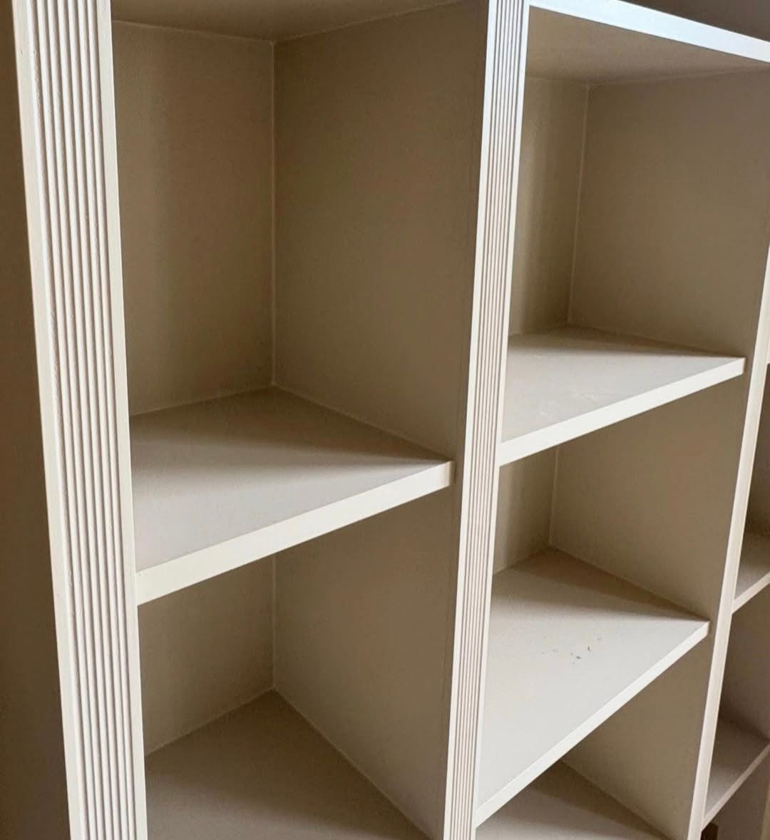 Close detail of fluted edges on bespoke painted joinery in a refurbished home